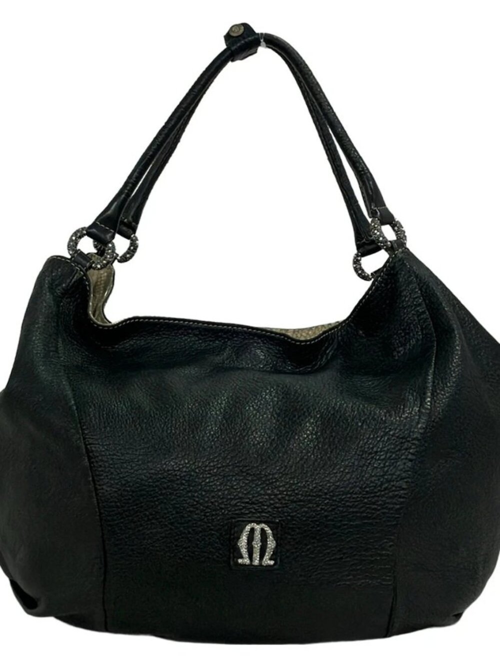 MICHELANGELO Black Leather Tote Bag
